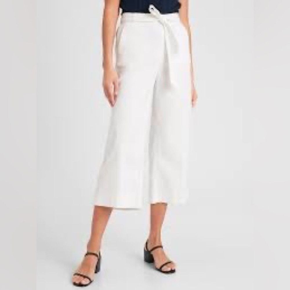 Banana Republic Factory - Women's Linen Blend Wide Leg Crop -‎ Size XL - Cream